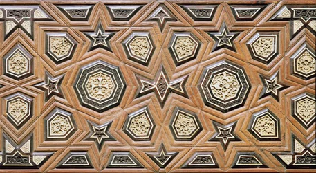 Paar Fensterläden aus einer Kirche (Holz eingelegt mit Elfenbein & Ebenholz) (Detail)